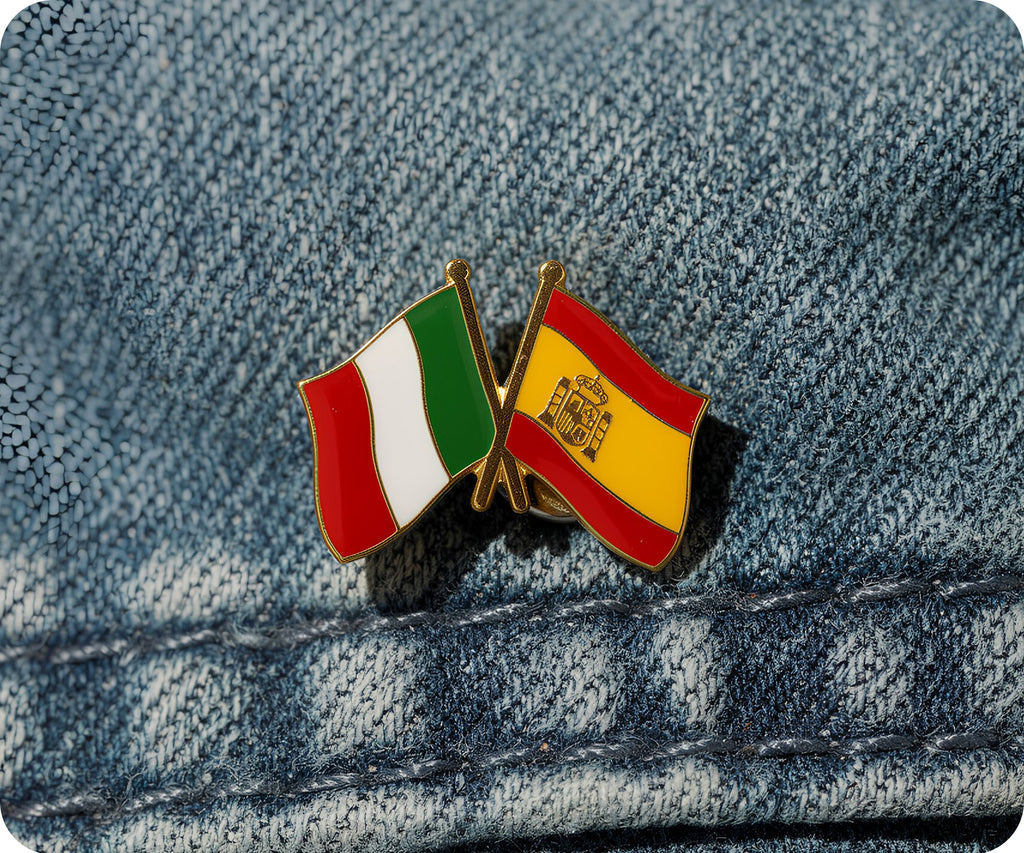 Italy & Spain Friendship Pin Badge