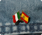 Italy & Spain Friendship Pin Badge