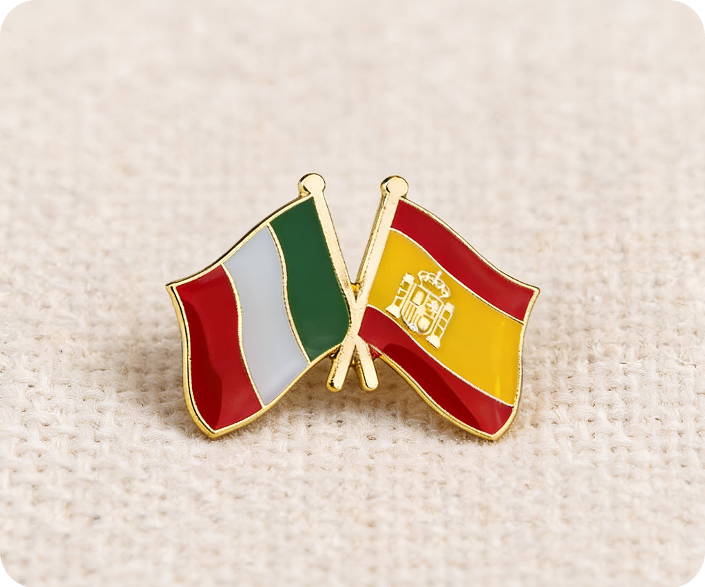 Italy & Spain Friendship Pin Badge