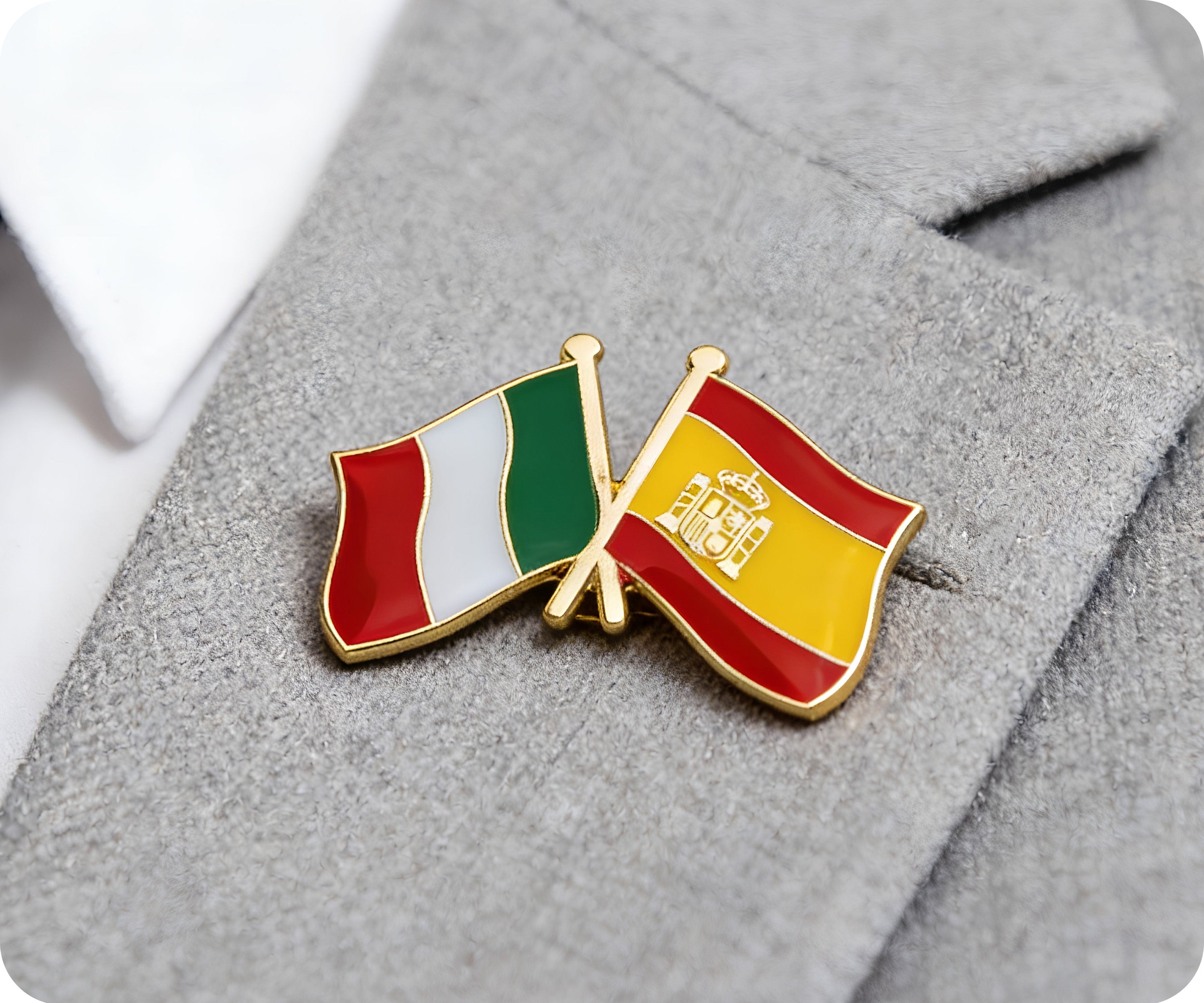 Italy & Spain Friendship Pin Badge
