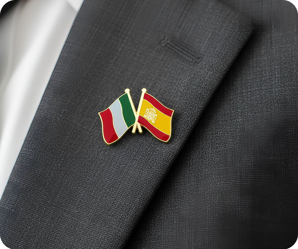 Italy & Spain Friendship Pin Badge