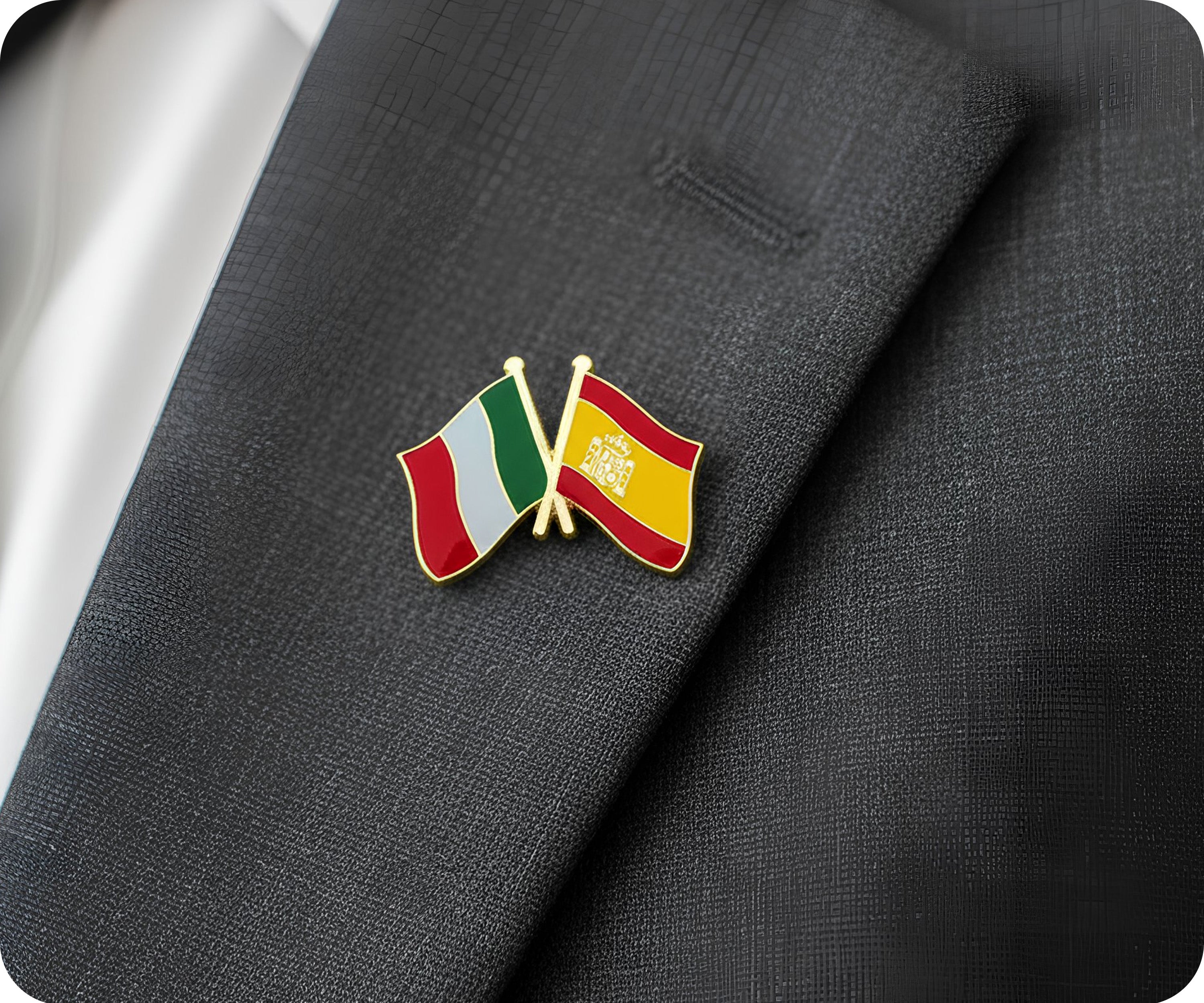 Italy & Spain Friendship Pin Badge