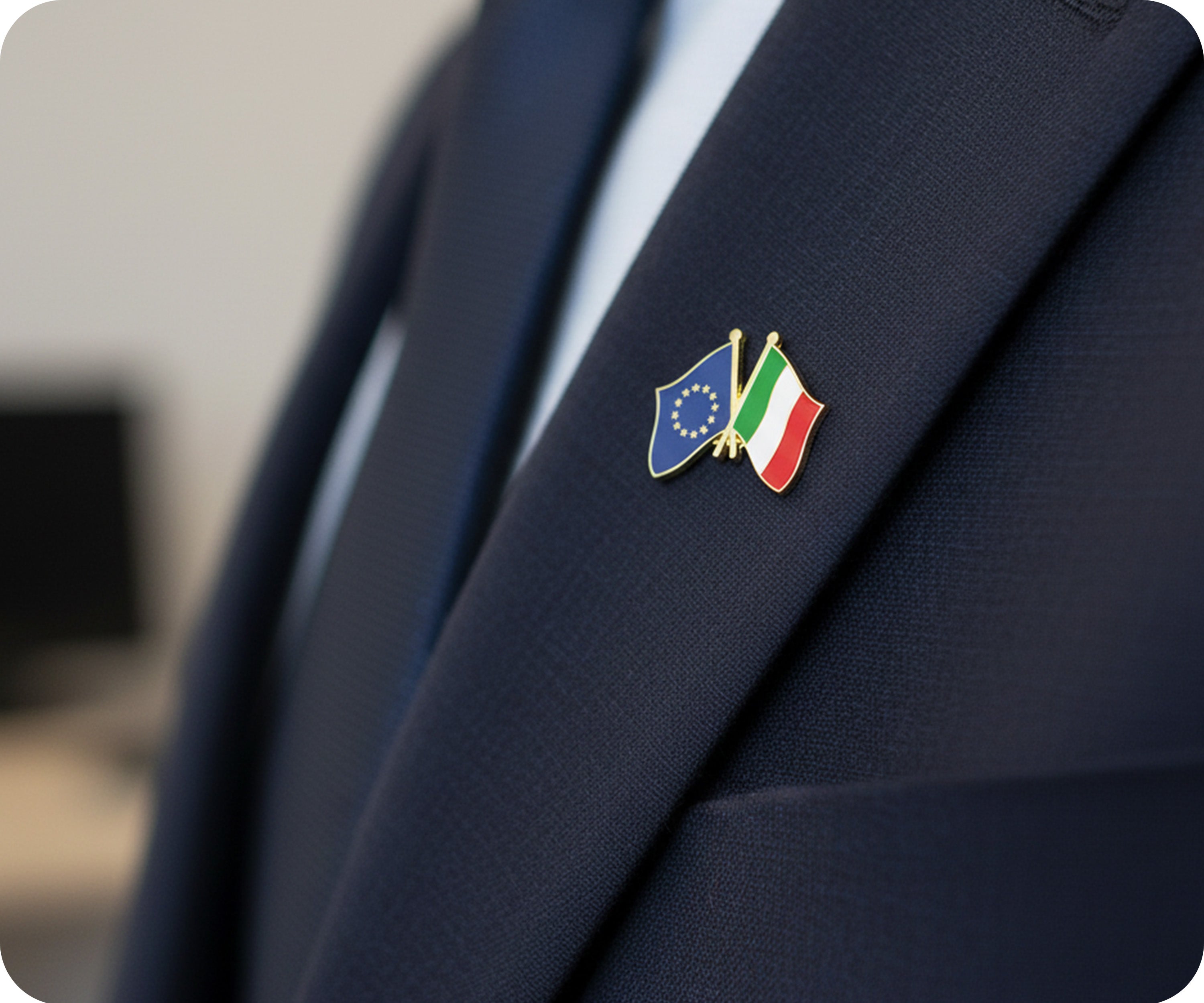 European Union & Italy Friendship Pin Badge