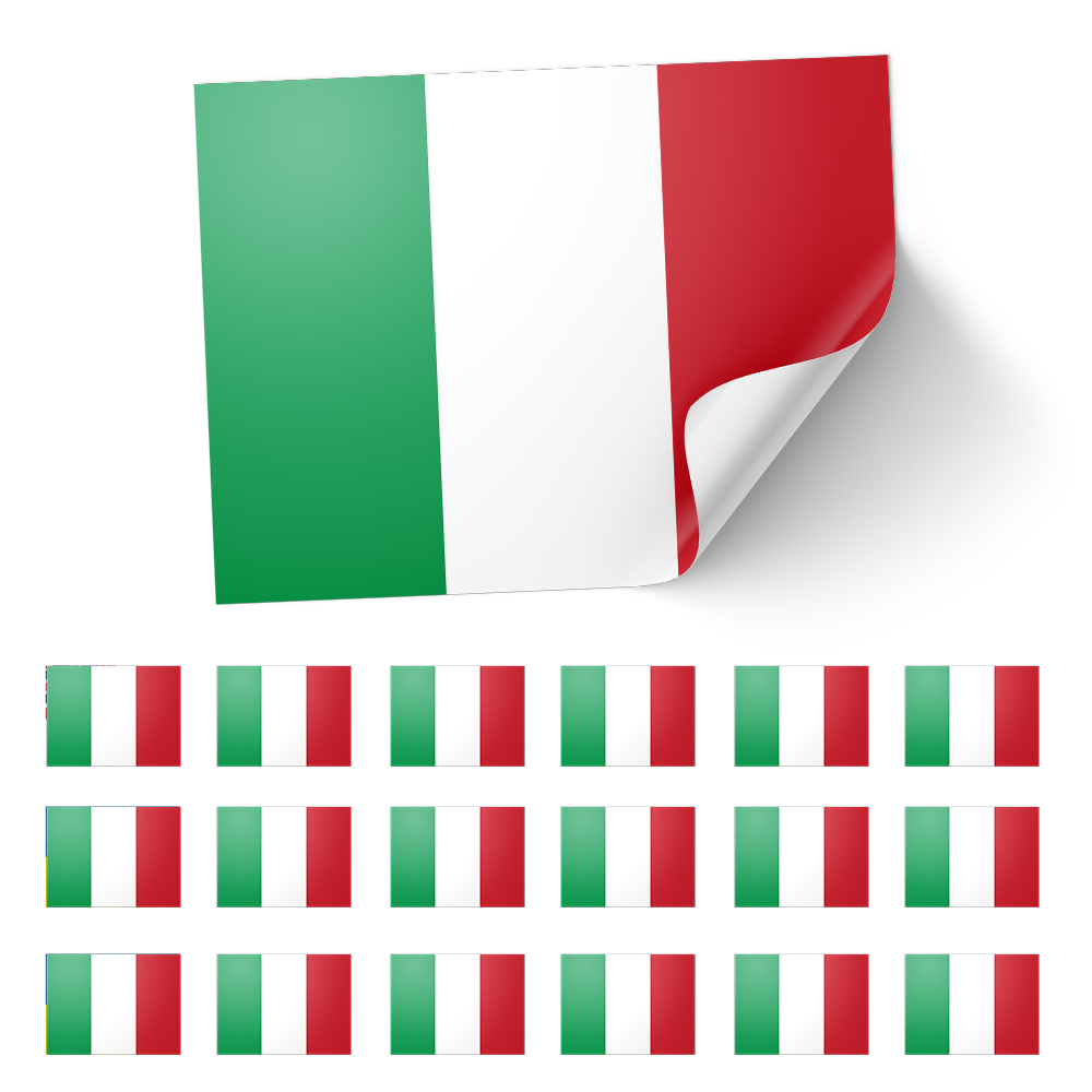 20 pegatinas con la bandera de Italia Imagen secundaria del producto