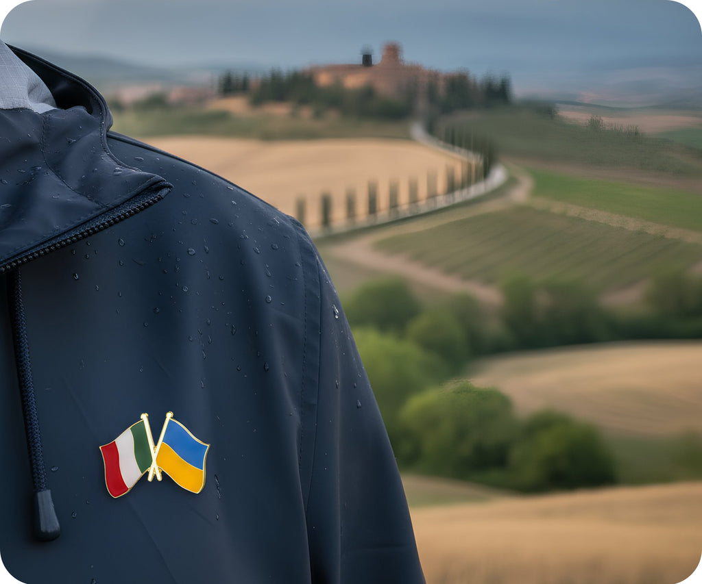 Italy & Ukraine Friendship Pin Badge