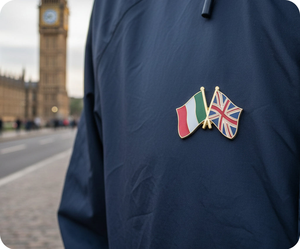 Italy & United Kingdom UK Friendship Pin Badge
