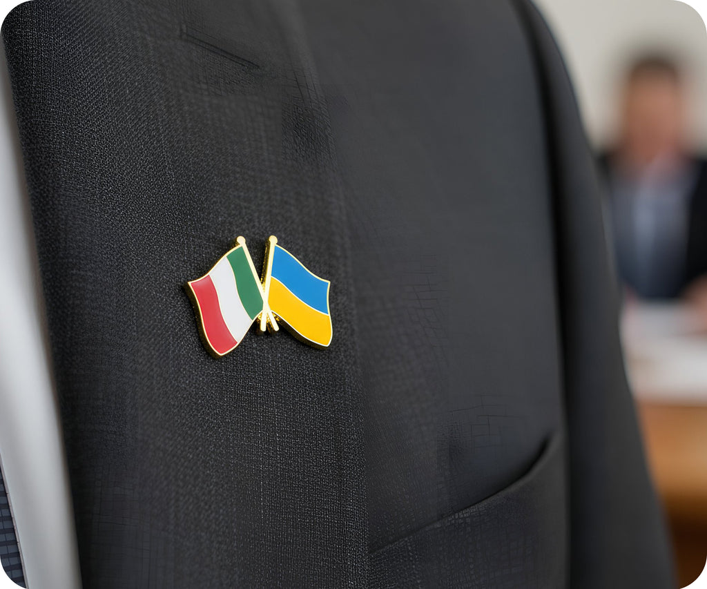 Italy & Ukraine Friendship Pin Badge
