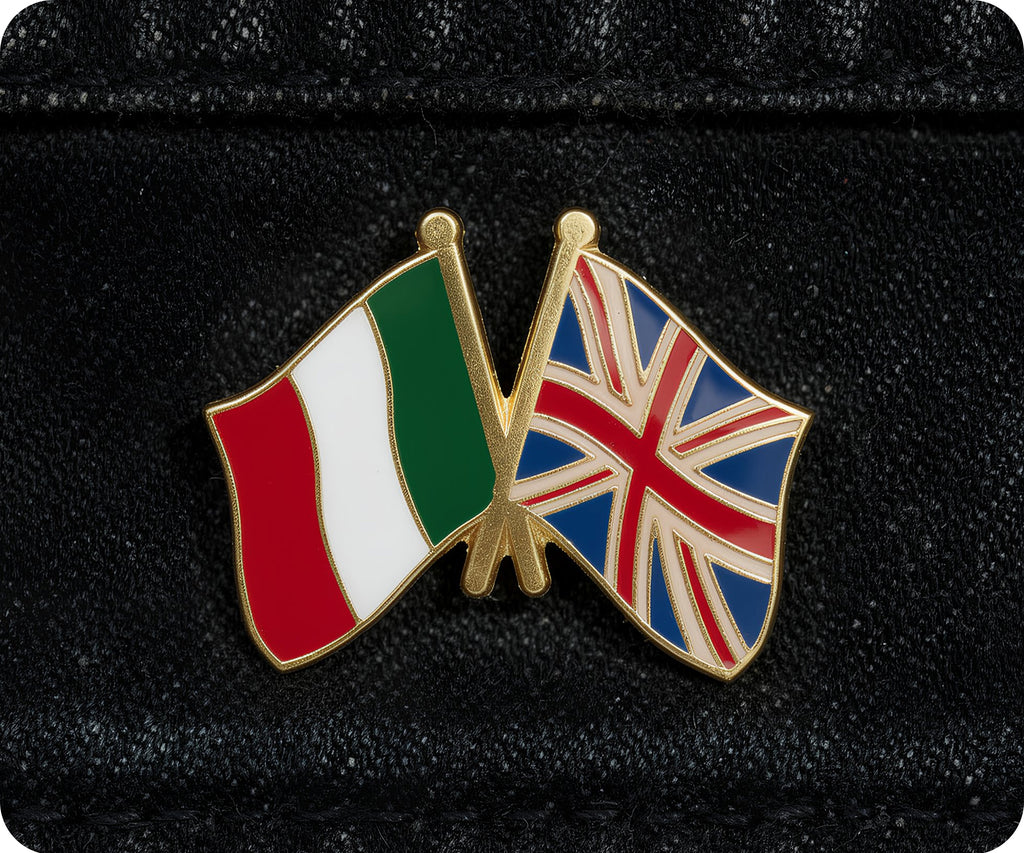 Italy & United Kingdom UK Friendship Pin Badge