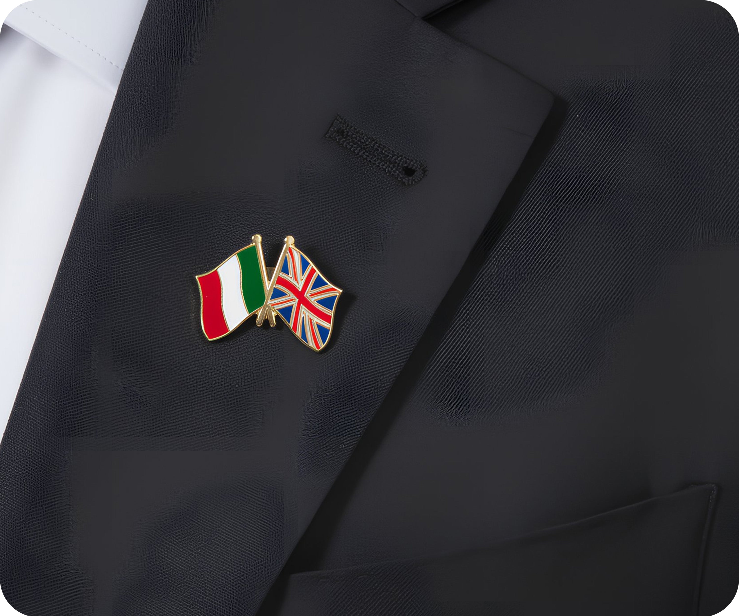 Italy & United Kingdom UK Friendship Pin Badge