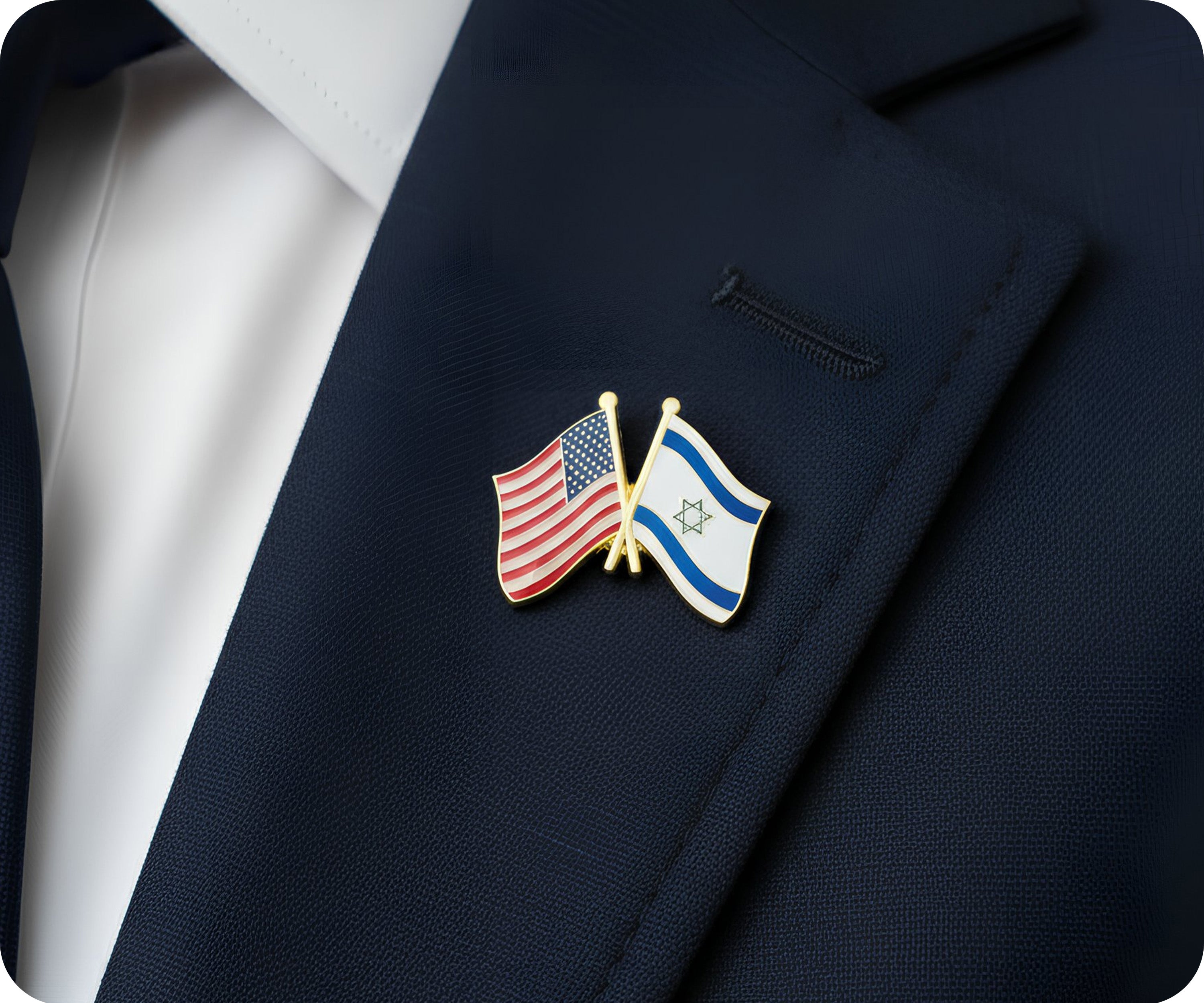USA & Israel Friendship Pin Badge