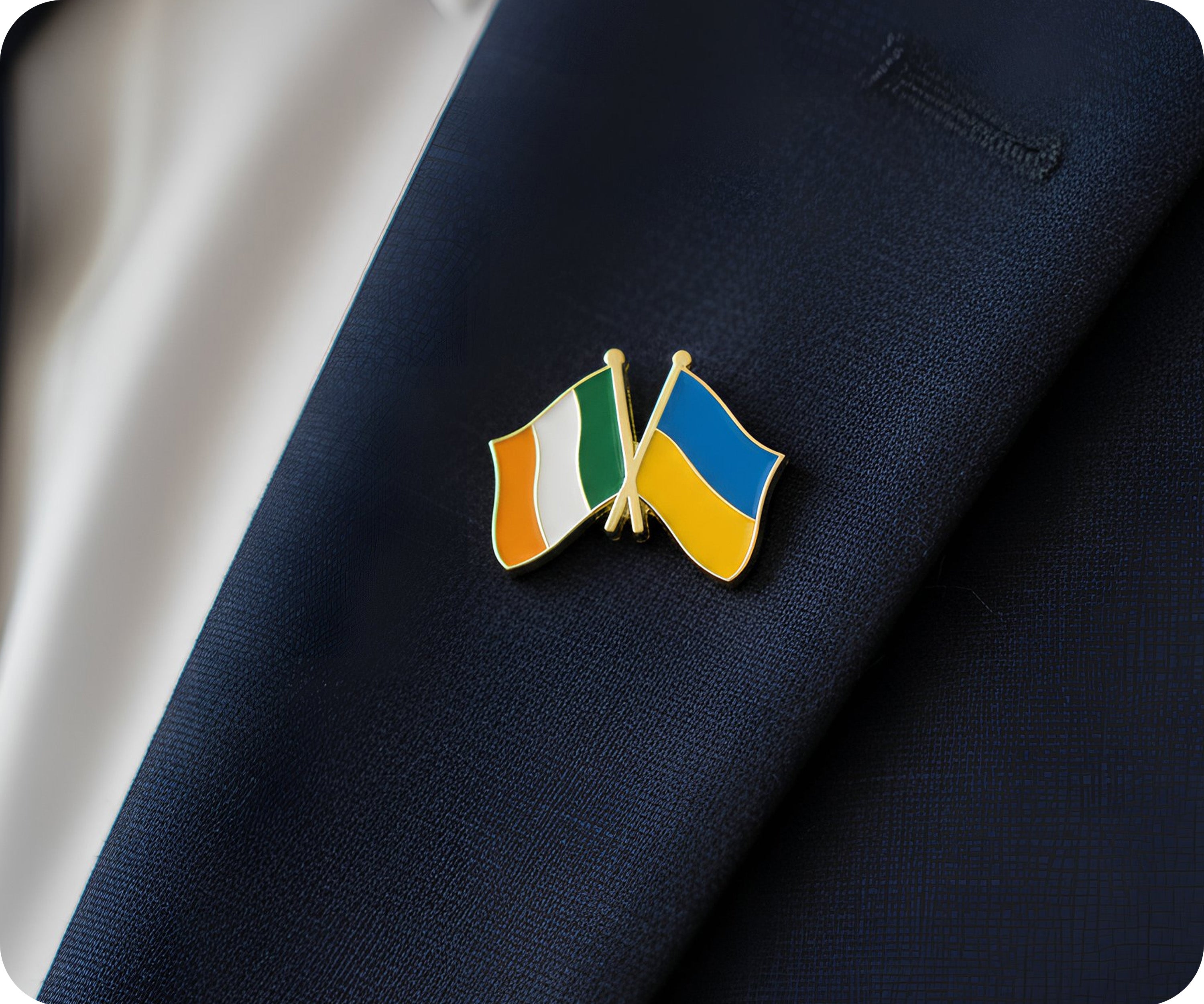 Ireland & Ukraine Friendship Pin Badge