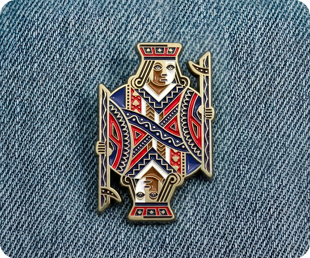 Jack Card Suits Poker Pin Badge