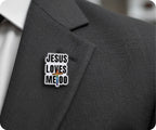 Jesus Loves Me Too Pride Christian Cross Pin Badge