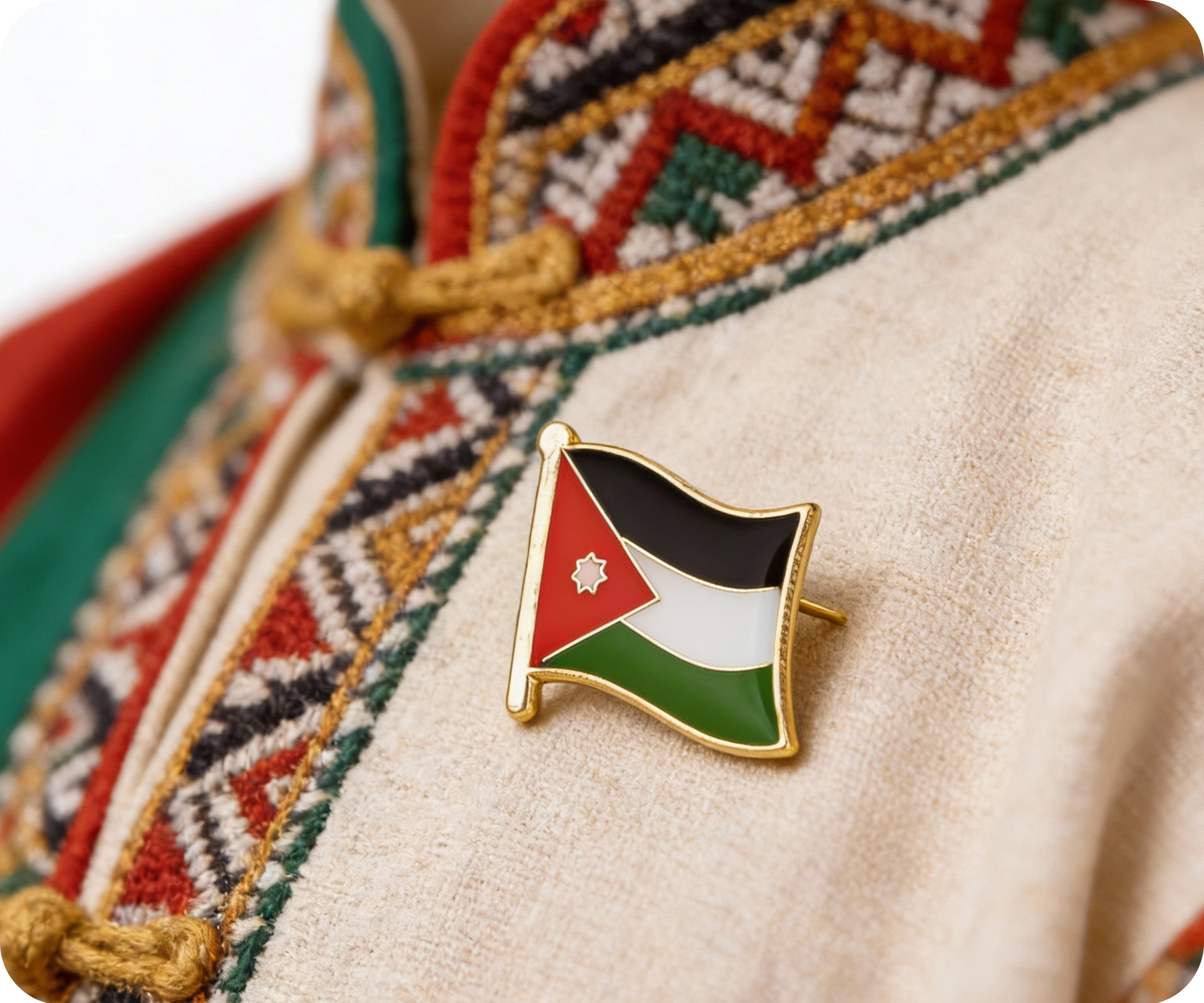 Jordan Flag Pin Badge
