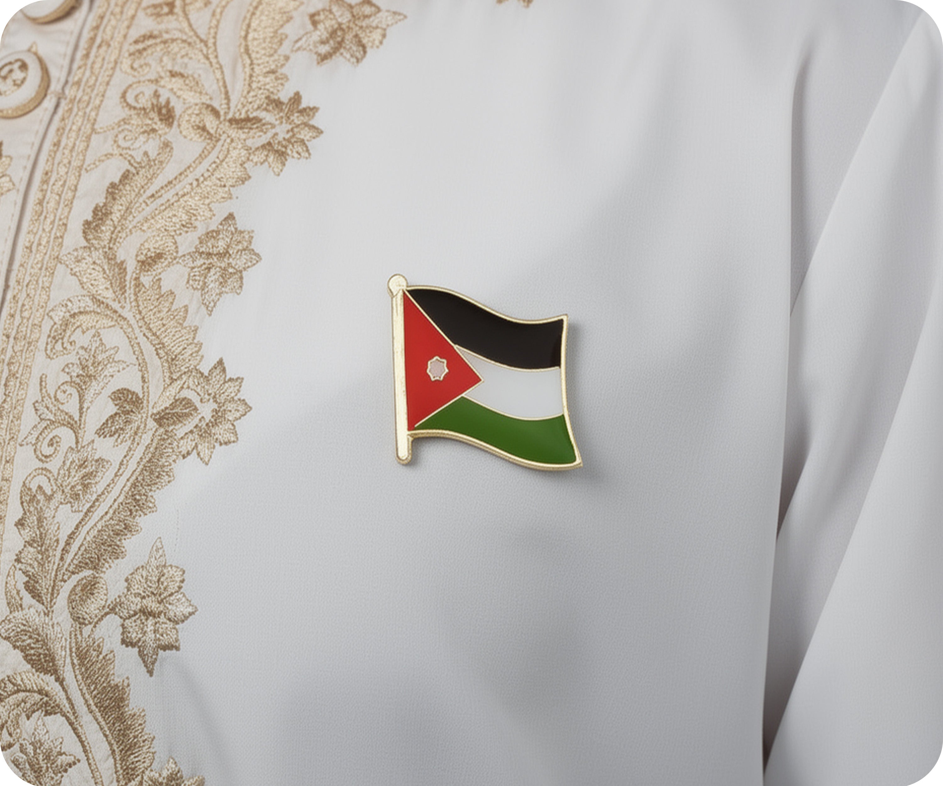 Jordan Flag Pin Badge