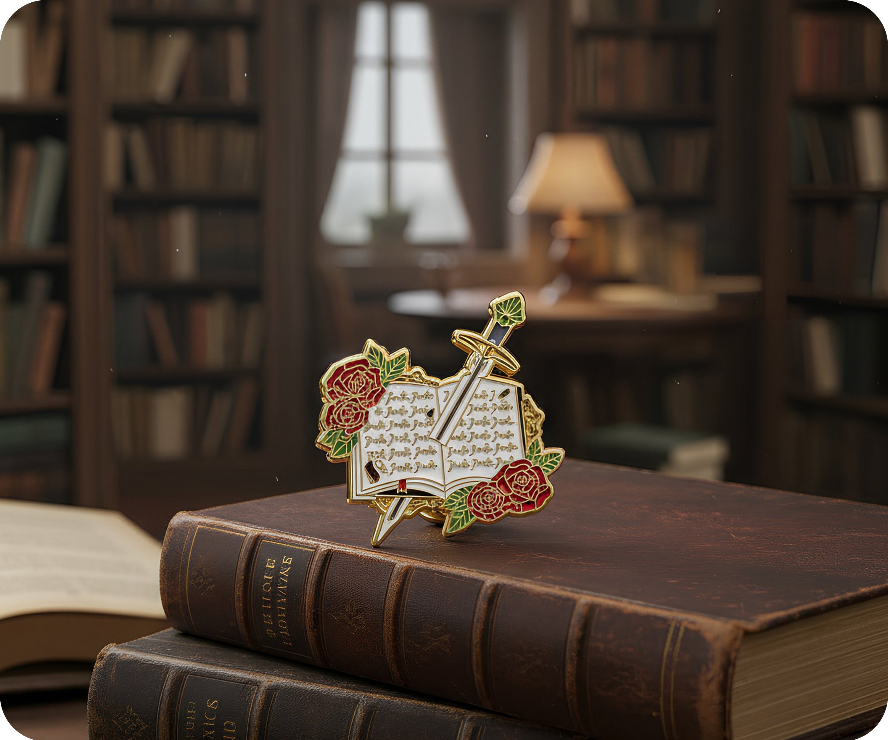 Insignia de alfiler Jude Swords Roses Writing Theatre