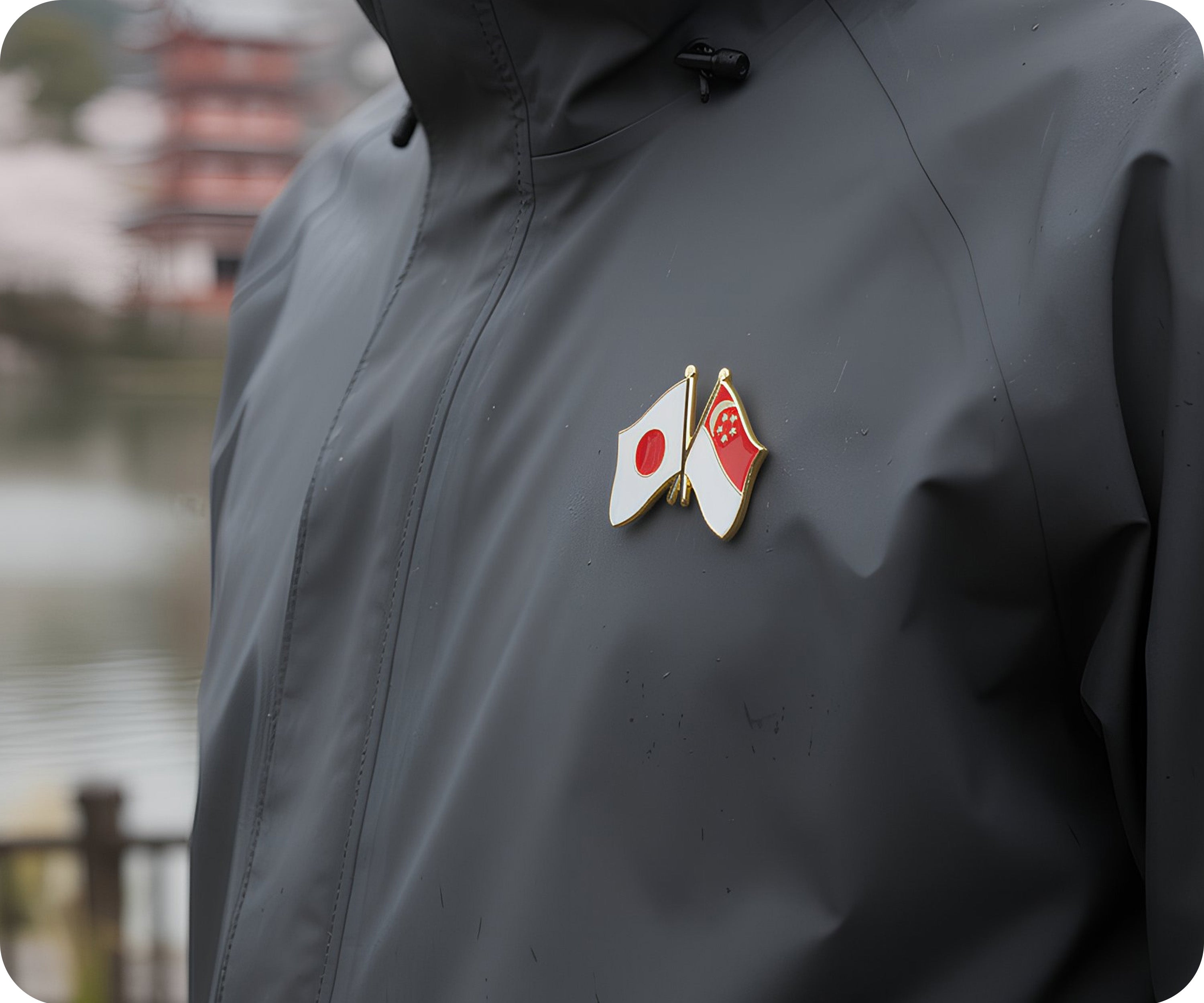 Japan & Singapore Friendship Pin Badge