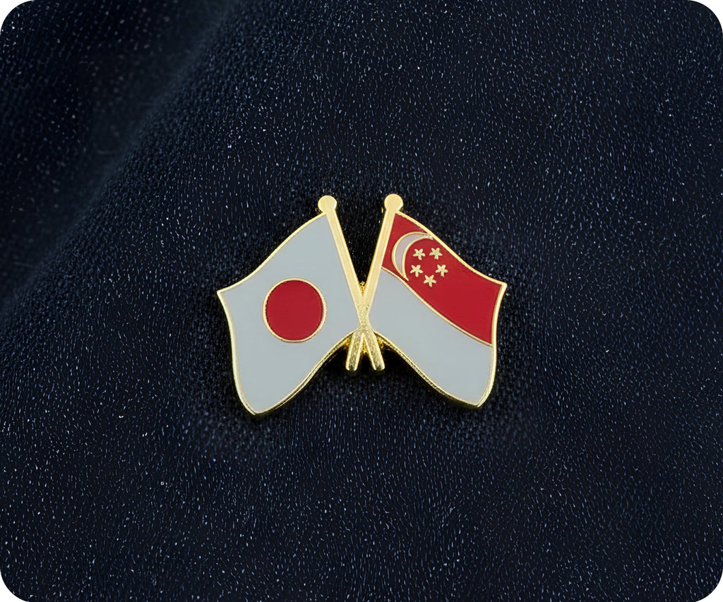 Japan & Singapore Friendship Pin Badge