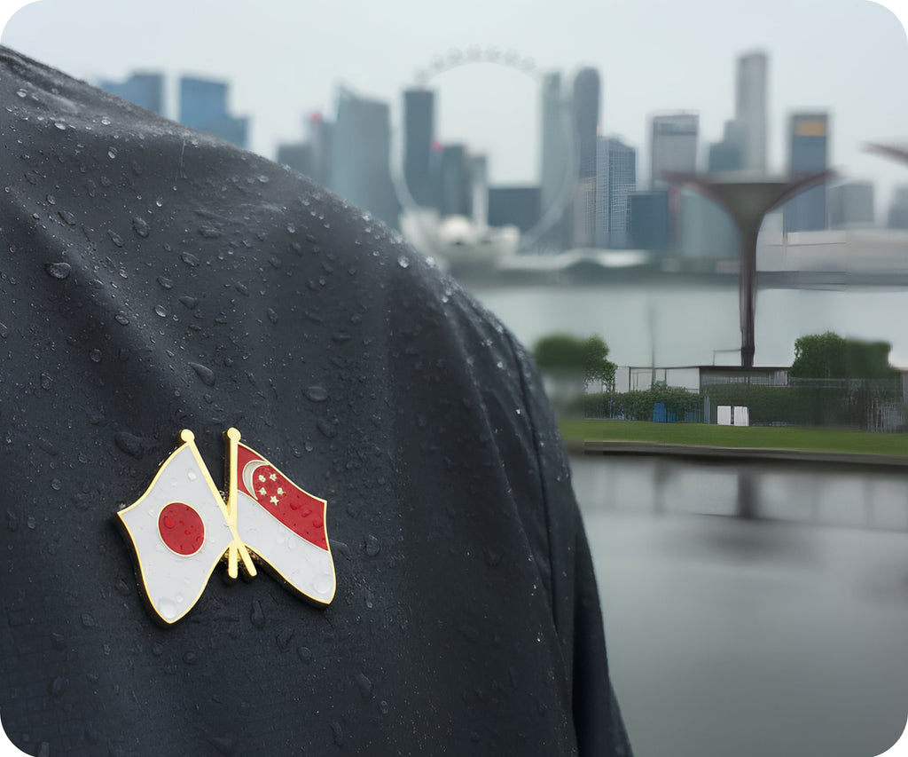 Japan & Singapore Friendship Pin Badge