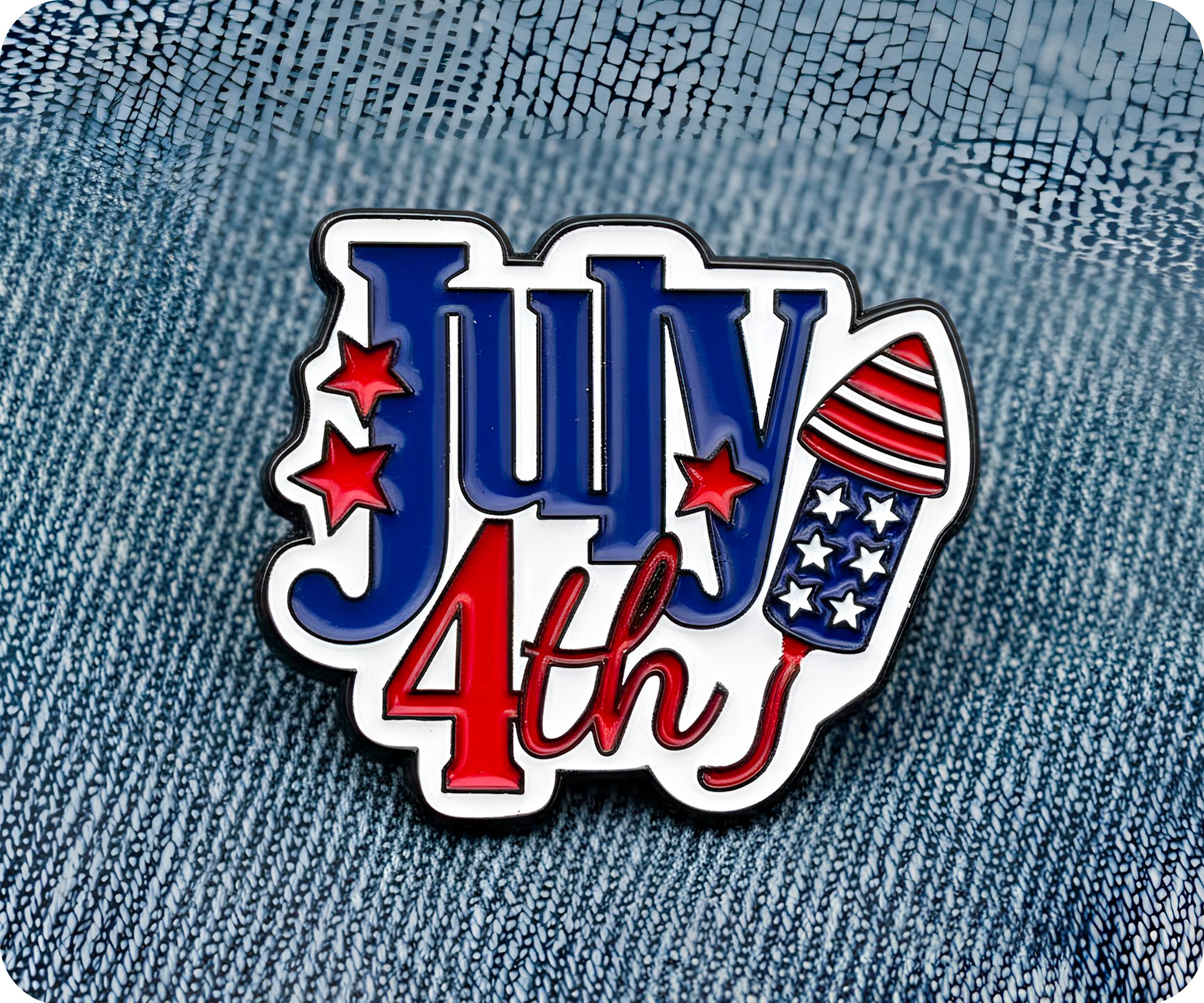 4th July United States Pin Badge