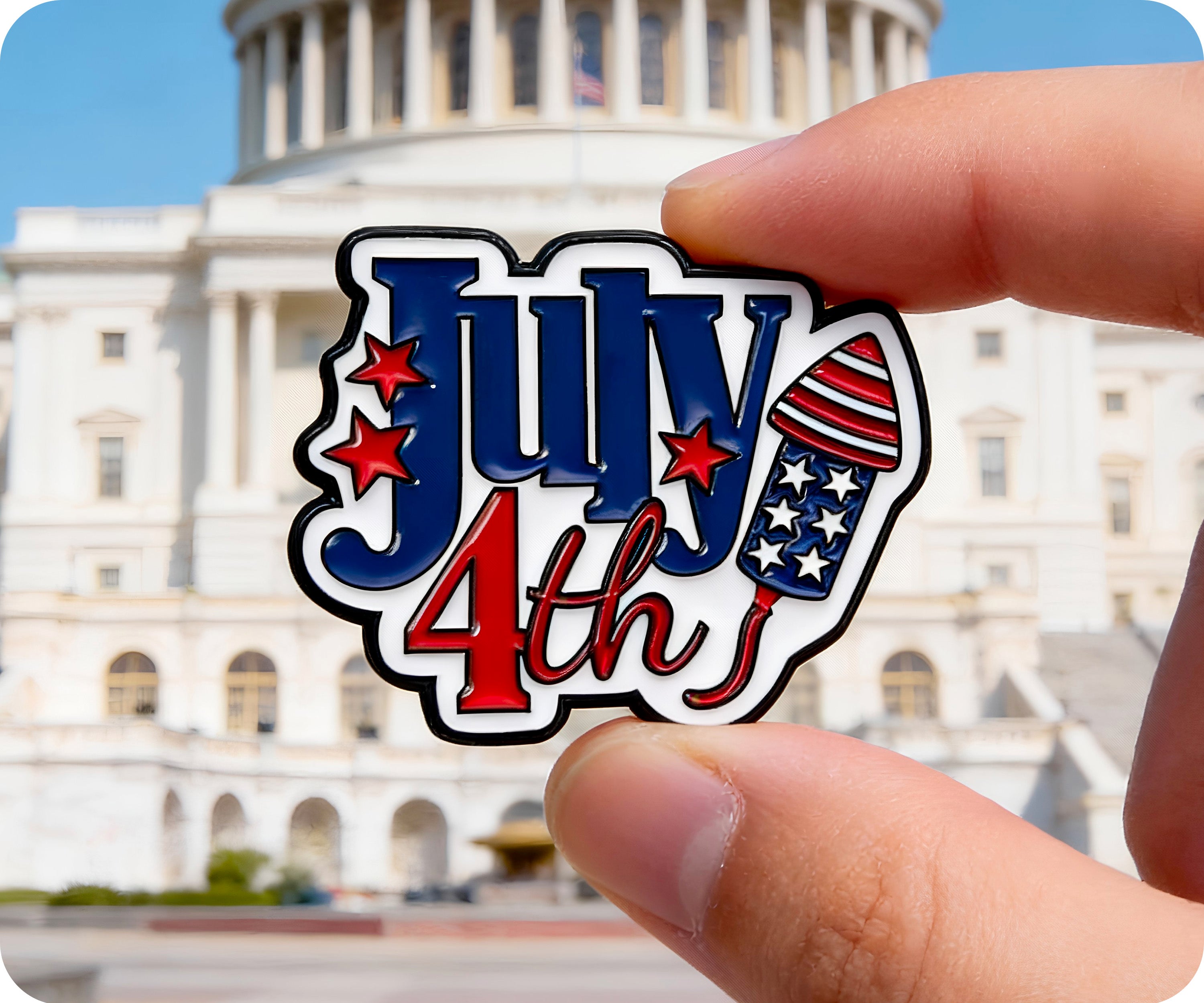 4th July United States Pin Badge