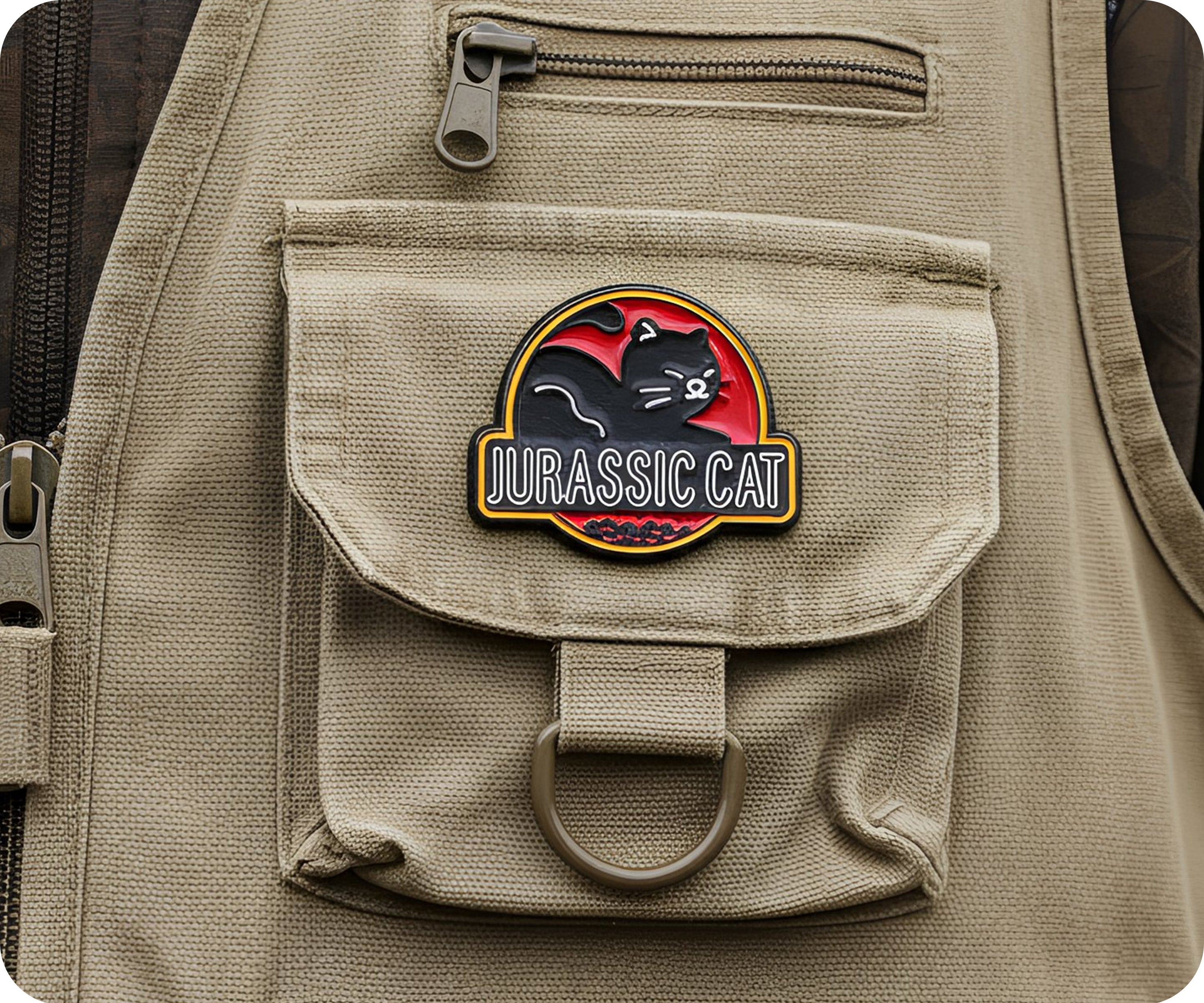 Jurassic Cat Pin Badge