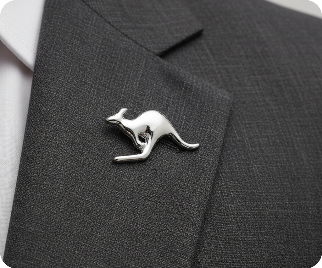 Kangaroo Silver Pin Badge