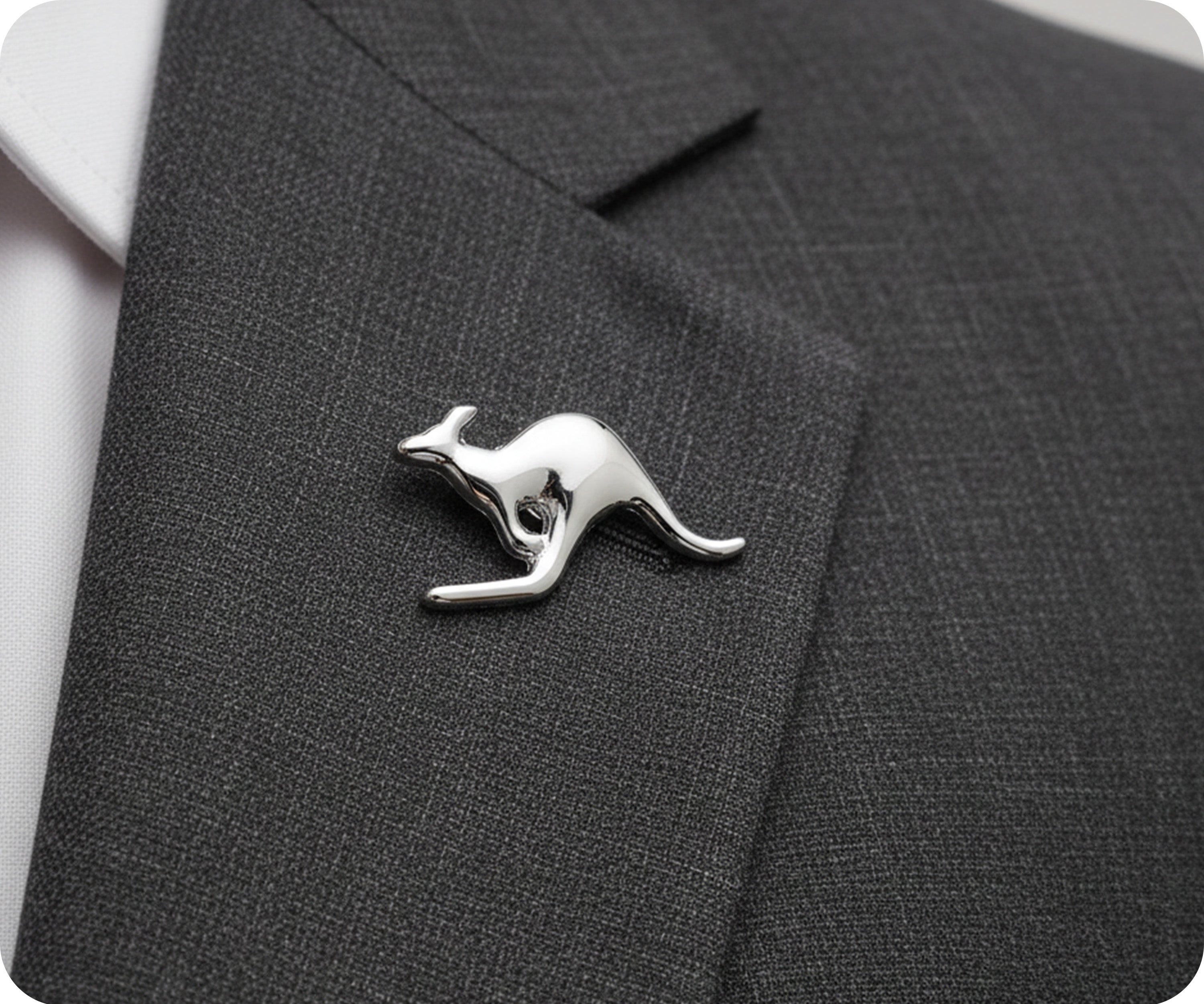 Kangaroo Silver Pin Badge