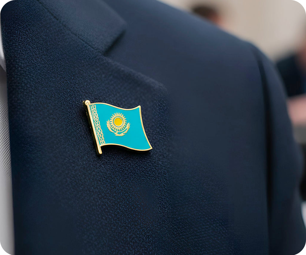 Kazakhstan Flag Pin Badge