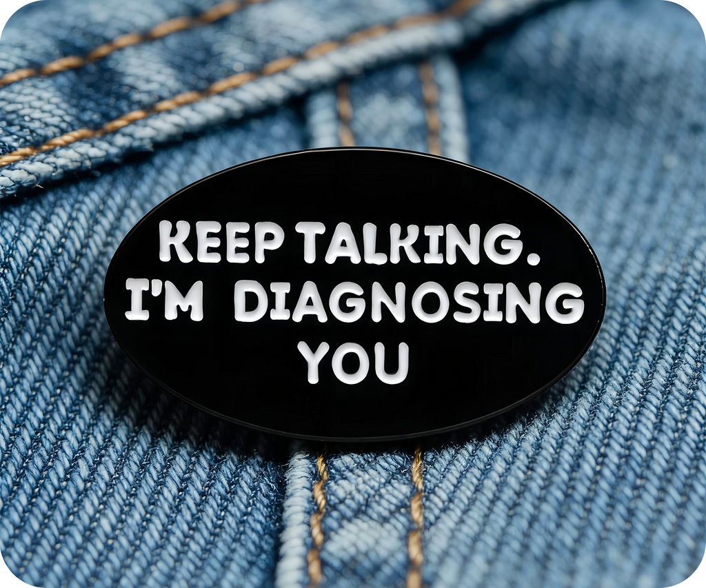 Keep Talking I'm Diagnosing You Psychologist Pin Badge