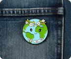 Be Kind Earth Round Pin Badge