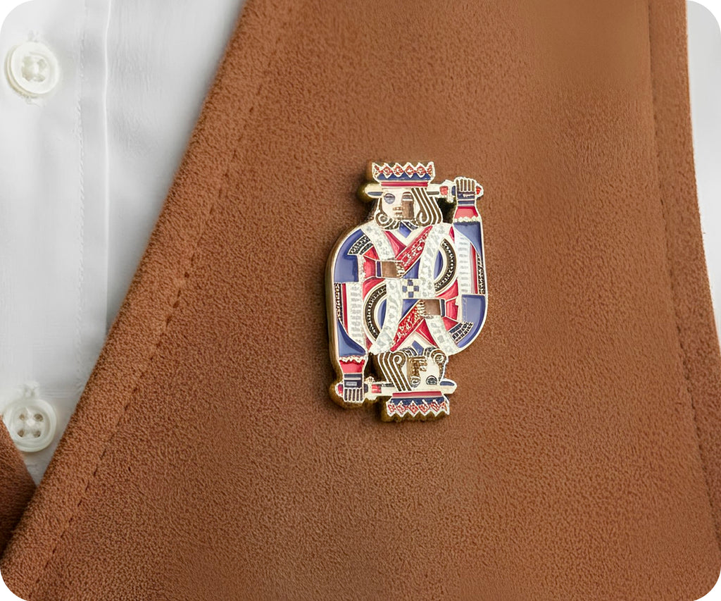 King Card Suits Poker Pin Badge