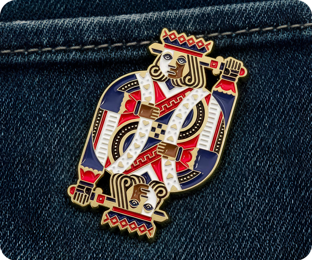 King Card Suits Poker Pin Badge