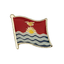 A pin badge featuring the colors and emblem of the Kiribati flag, with a metal butterfly clutch. © Tigoli® 2026 All Rights Reserved Panda Loco Ltd 