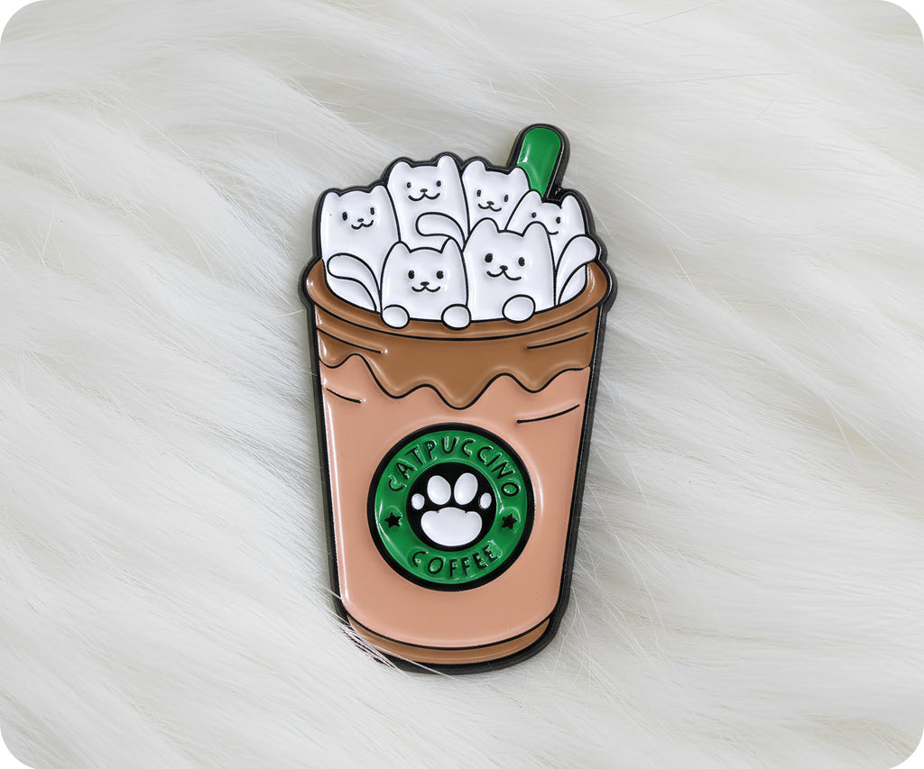 Catpuccino Kittens Coffee Pin Badge