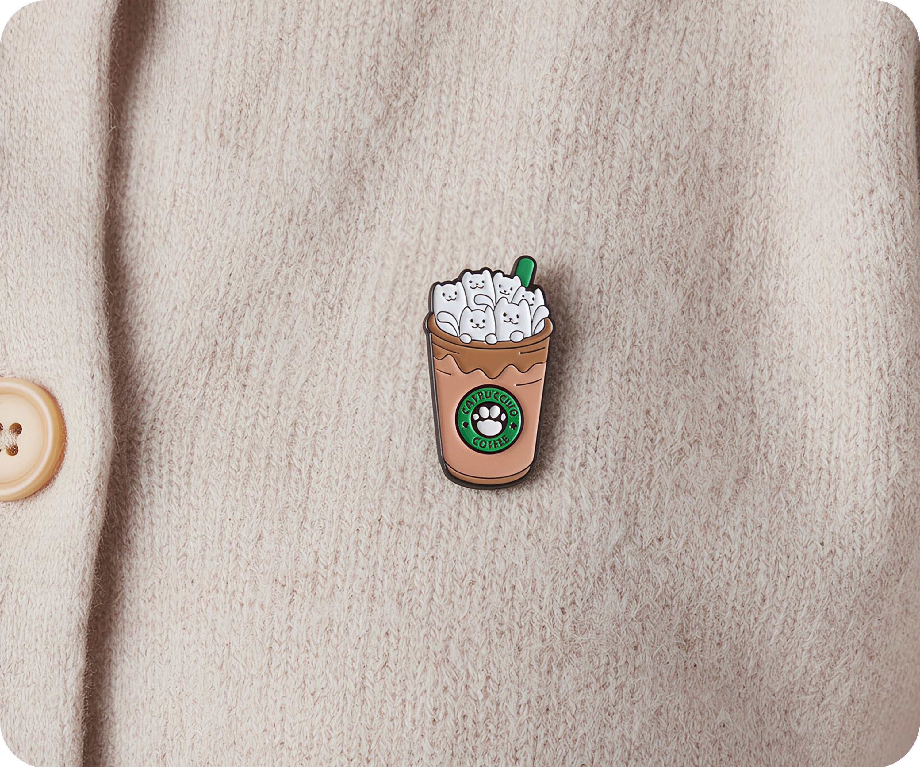 Insignia de pin de café Gatitos Catpuccino Imagen secundaria del producto