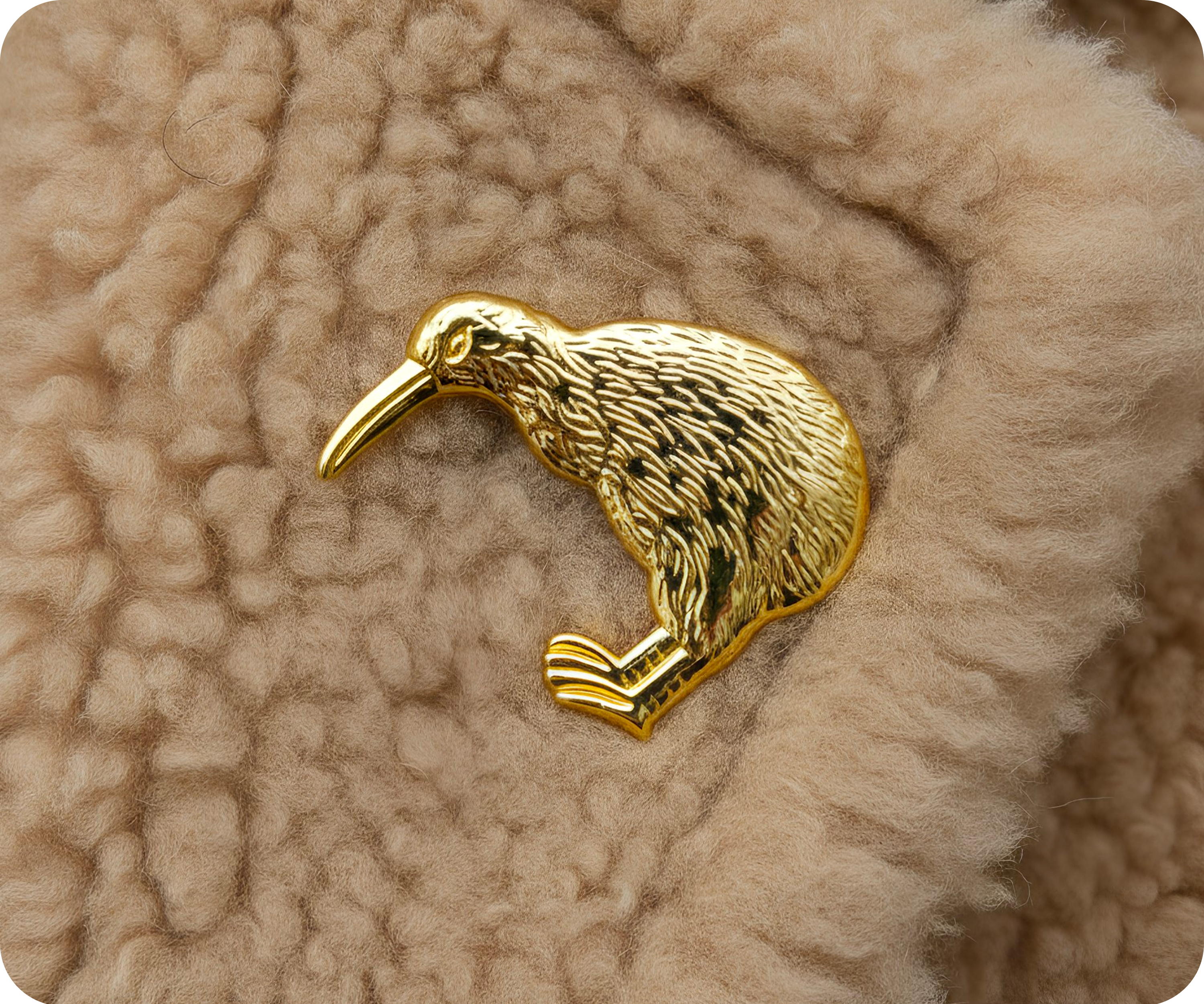 Kiwi Gold Pin Badge