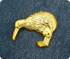 Kiwi Gold Pin Badge