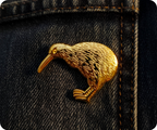 Kiwi Gold Pin Badge