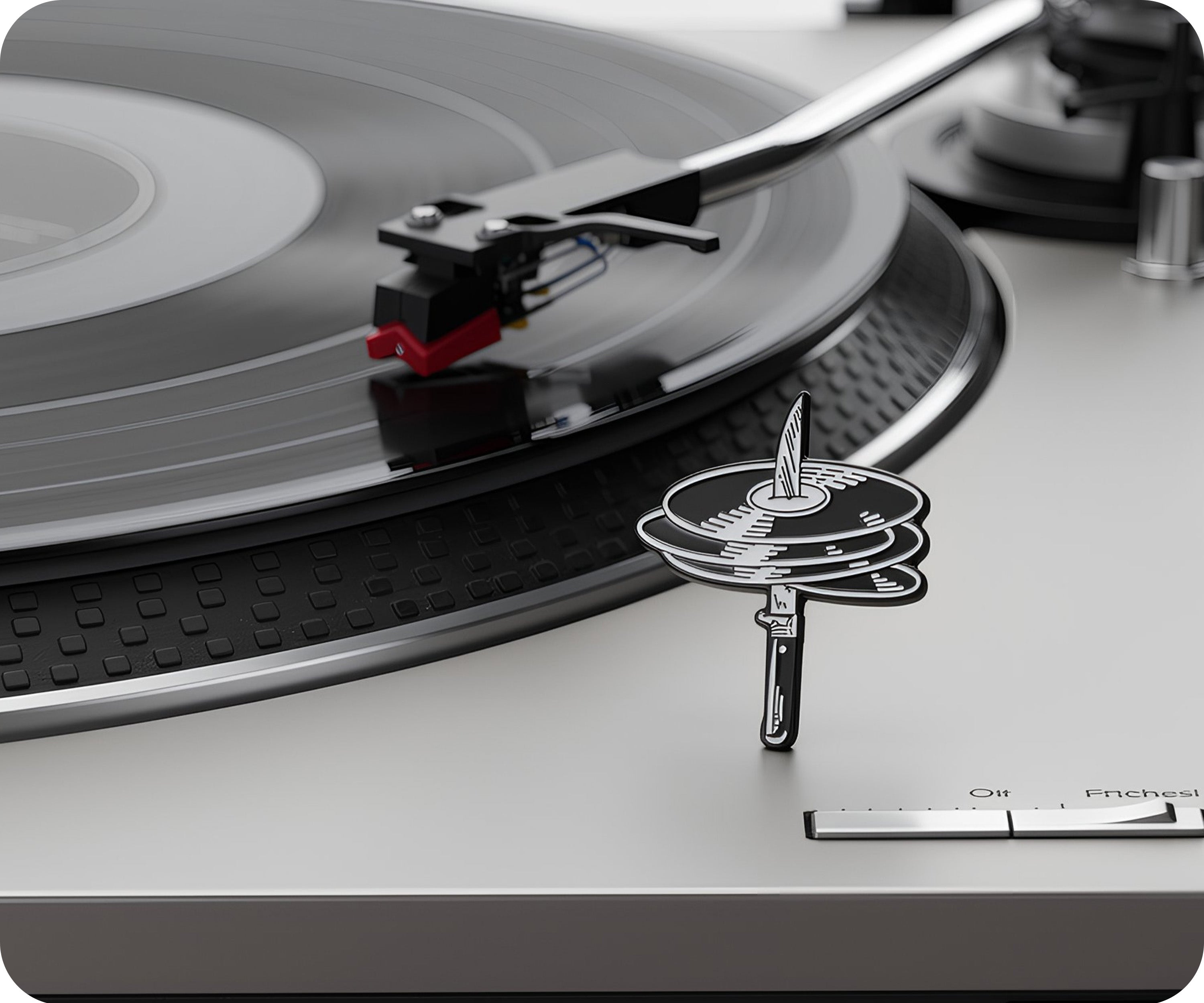 Vinyl Records Knife Pin Badge