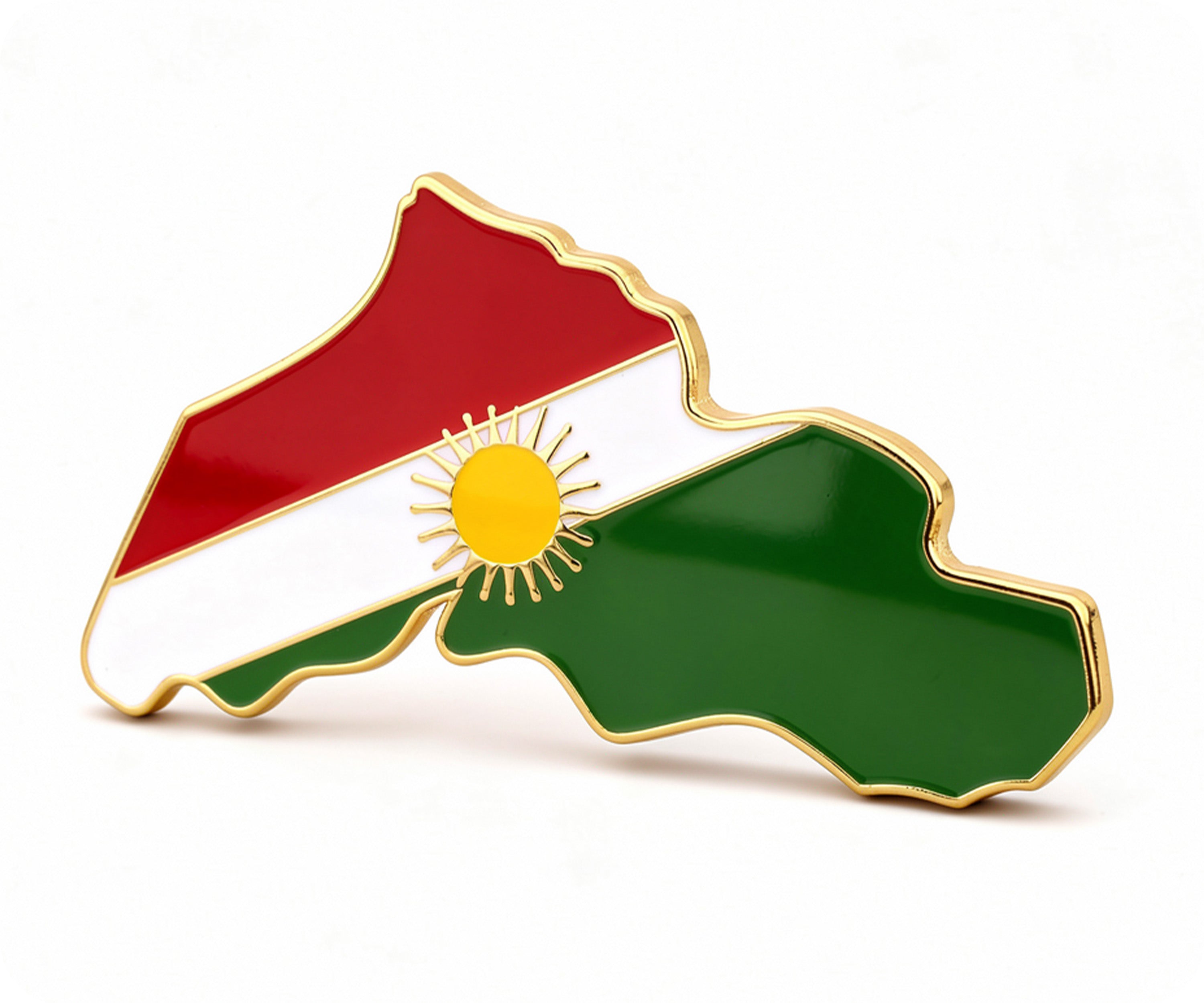 Kurdistan Country Shape Pin Badge