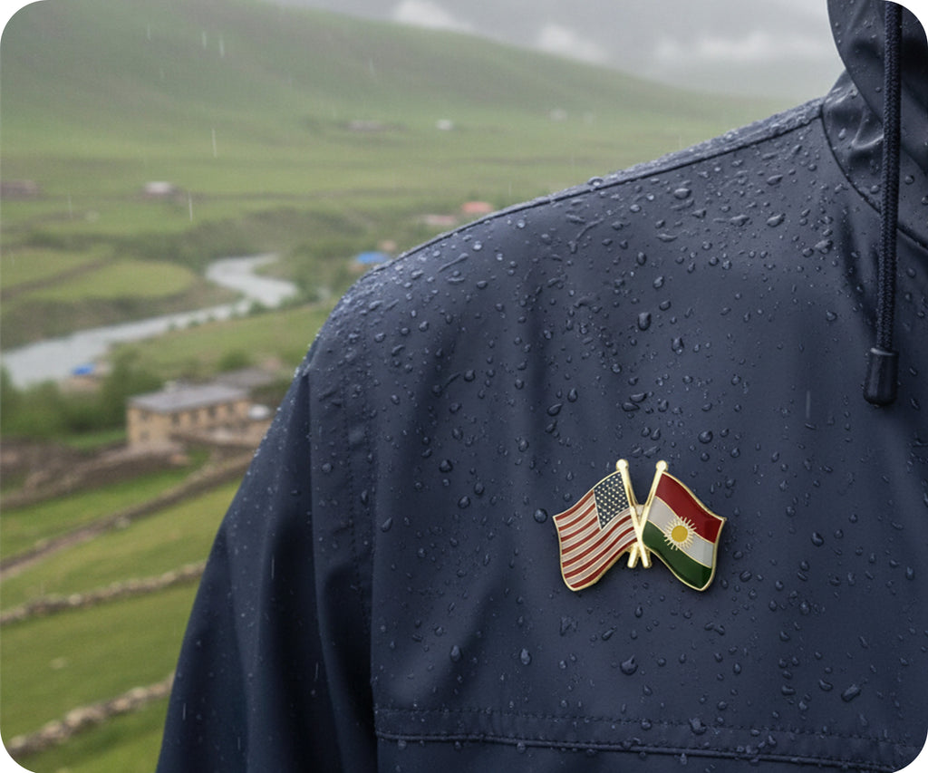 United States of America (USA) & Kurdistan Friendship Pin Badge