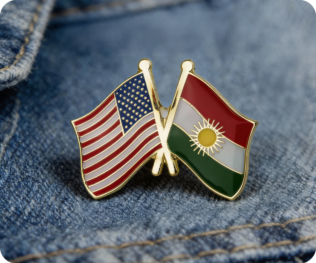 United States of America (USA) & Kurdistan Friendship Pin Badge