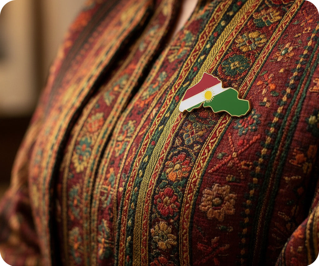 Kurdistan Country Shape Pin Badge