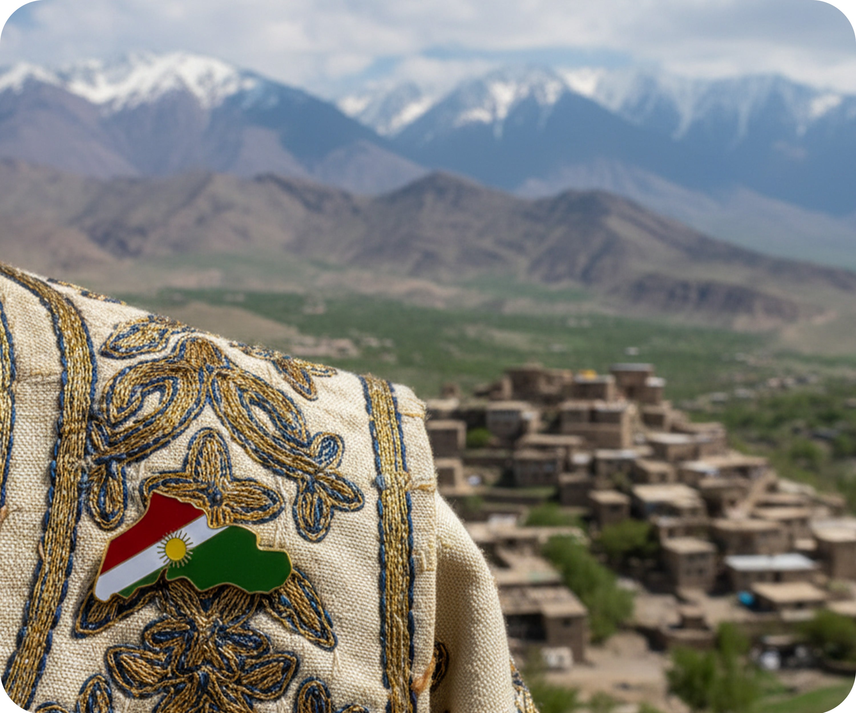 Kurdistan Country Shape Pin Badge