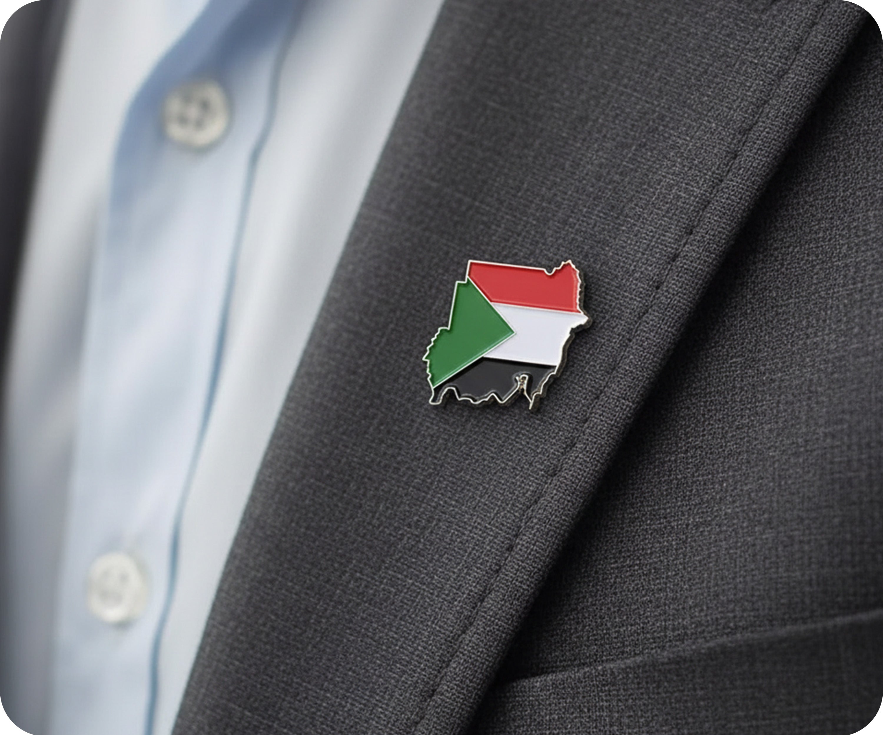 Sudan Country Shape Pin Badge