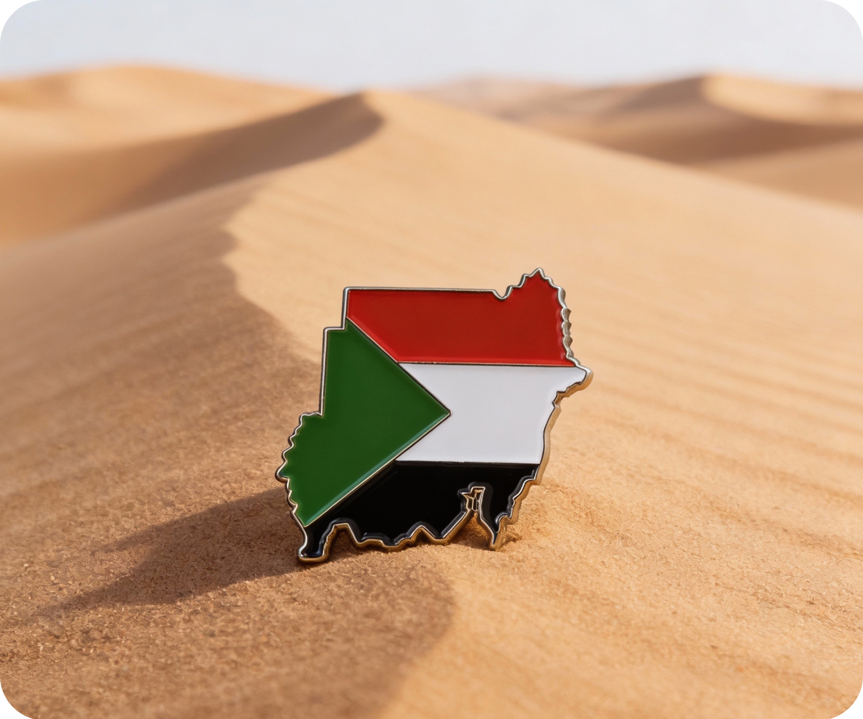 Sudan Country Shape Pin Badge