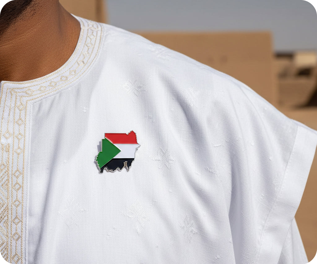 Sudan Country Shape Pin Badge