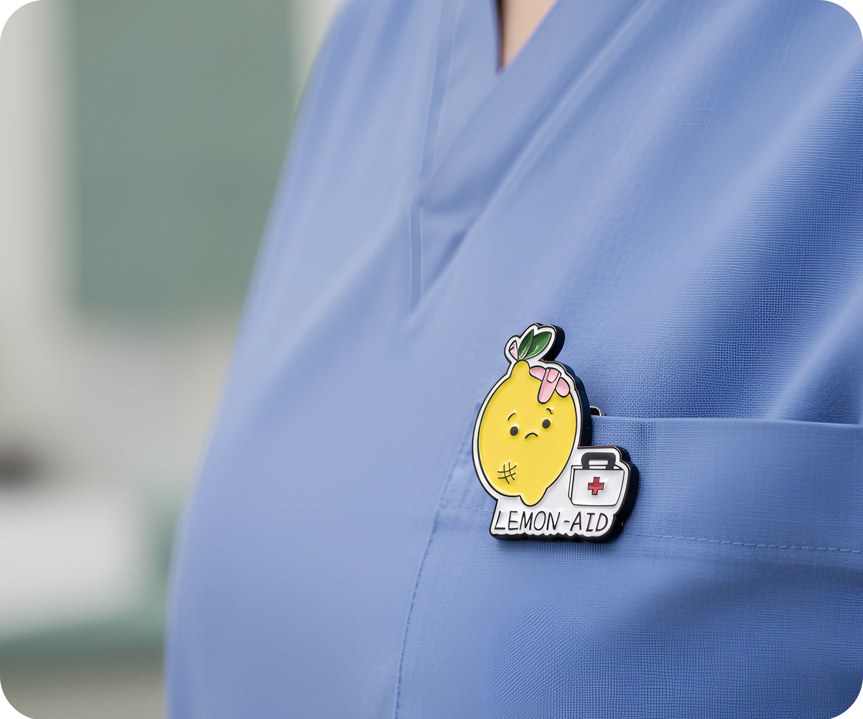 Insignia Divertida de Enfermera de Comida Médica de Limonada