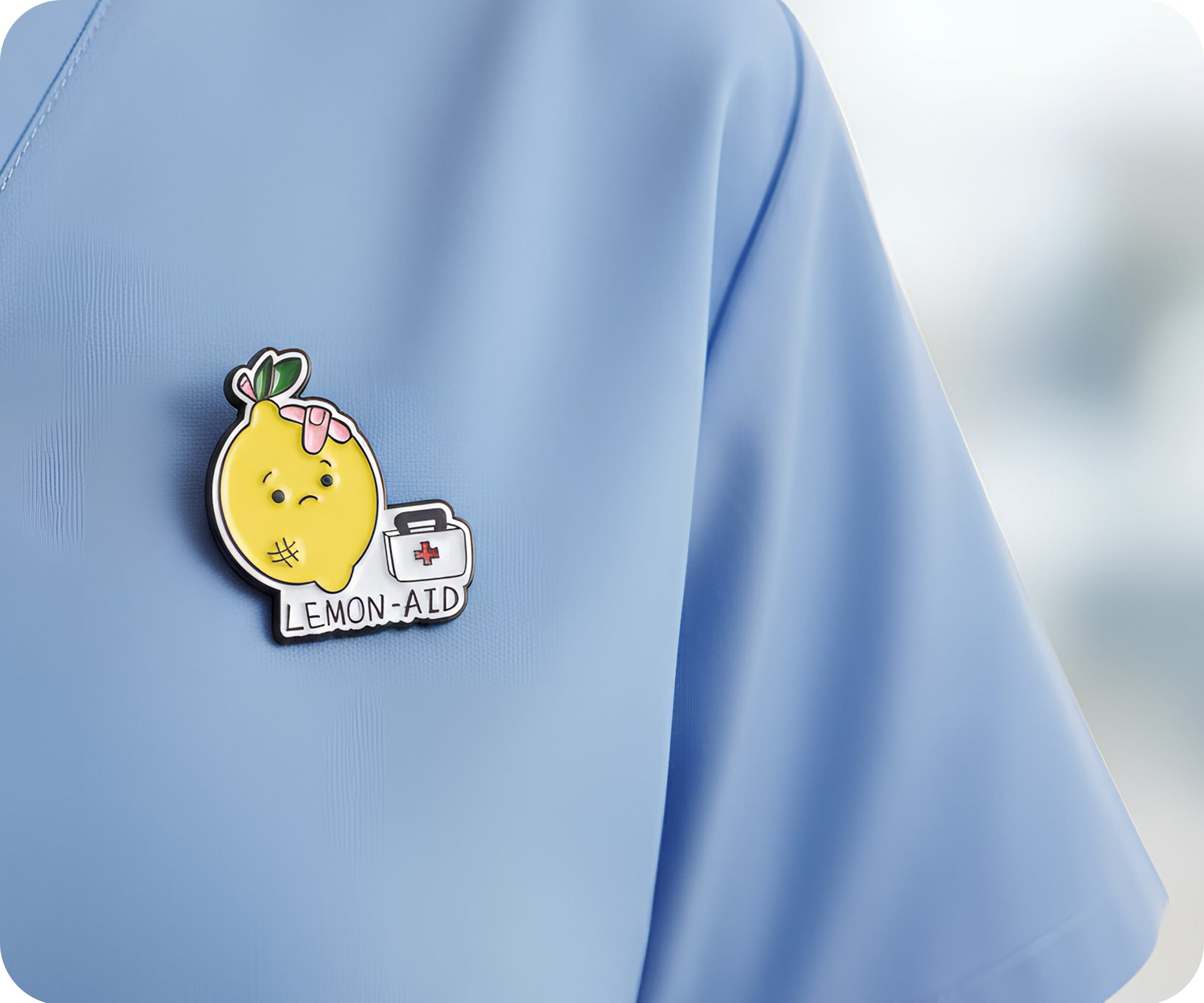 Insignia Divertida de Enfermera de Comida Médica de Limonada